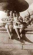 Ida Geraldine Annette on fountain